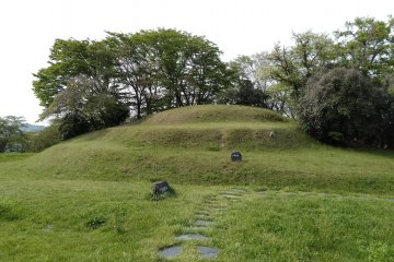 The smaller kofun mound.