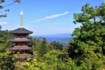 Take in the scenic views of Amanohashidate at Naraiji temple
