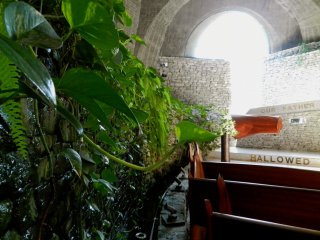 All the elements of the natural world co-exist in the beautiful stone church.