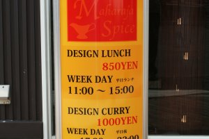 1000 yen for lunch or dinner, Weekday lunches on special for 850