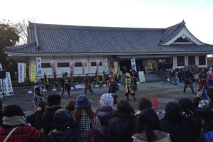 Ieyasu and the Mikawa Bushi perform in front of the museum.