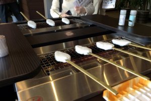 Enjoy your own grilling and eating experience inside a corner of the factory store at Takamasa Onagawa Honten