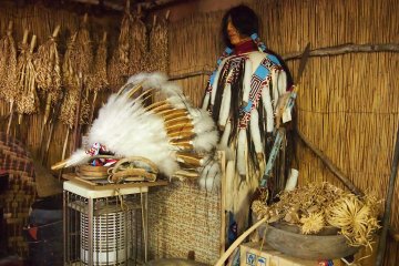 The full attire of an Ainu man.