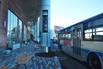 Bus stop in the shopping mall