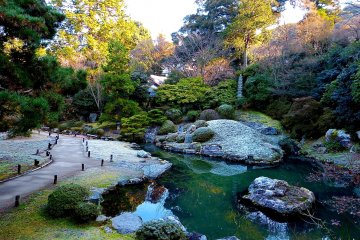 <p>Soami-no-niwa centered around a pond</p>