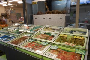 อาหารทะเลในตลาดโอมิโช