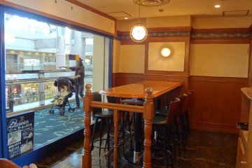 They have a big table near the entrance and up to 8 people can be seated there.